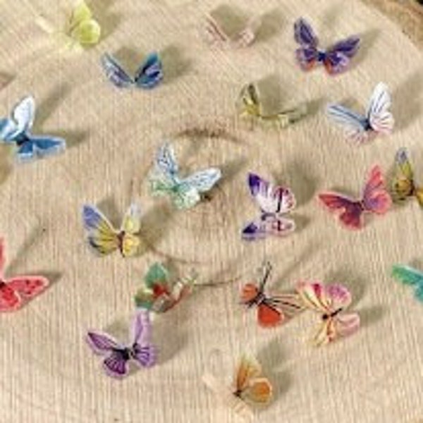 10 Micro Miniature Butterflies, Tiny Butterfly, 8mm Acrylic Butterfly, Fairy Garden Accessories, Dollhouse Miniature, Craft Supply, Jewelry