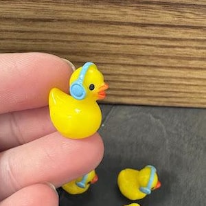 Miniature Ducks With Headphones, Tiny Ducks, Fairy Garden, Trinkets, I Spy, Miniatures, Hiding Ducks, Jeep, Cruise Ducks, Music Ducks