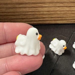 Mini Ghost Ducks: Resin Fairy Garden Trinkets