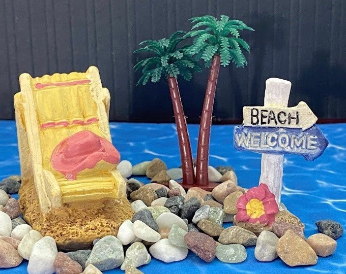 Miniature Beach Set, Miniature Beach Scene, Mini Beach Garden