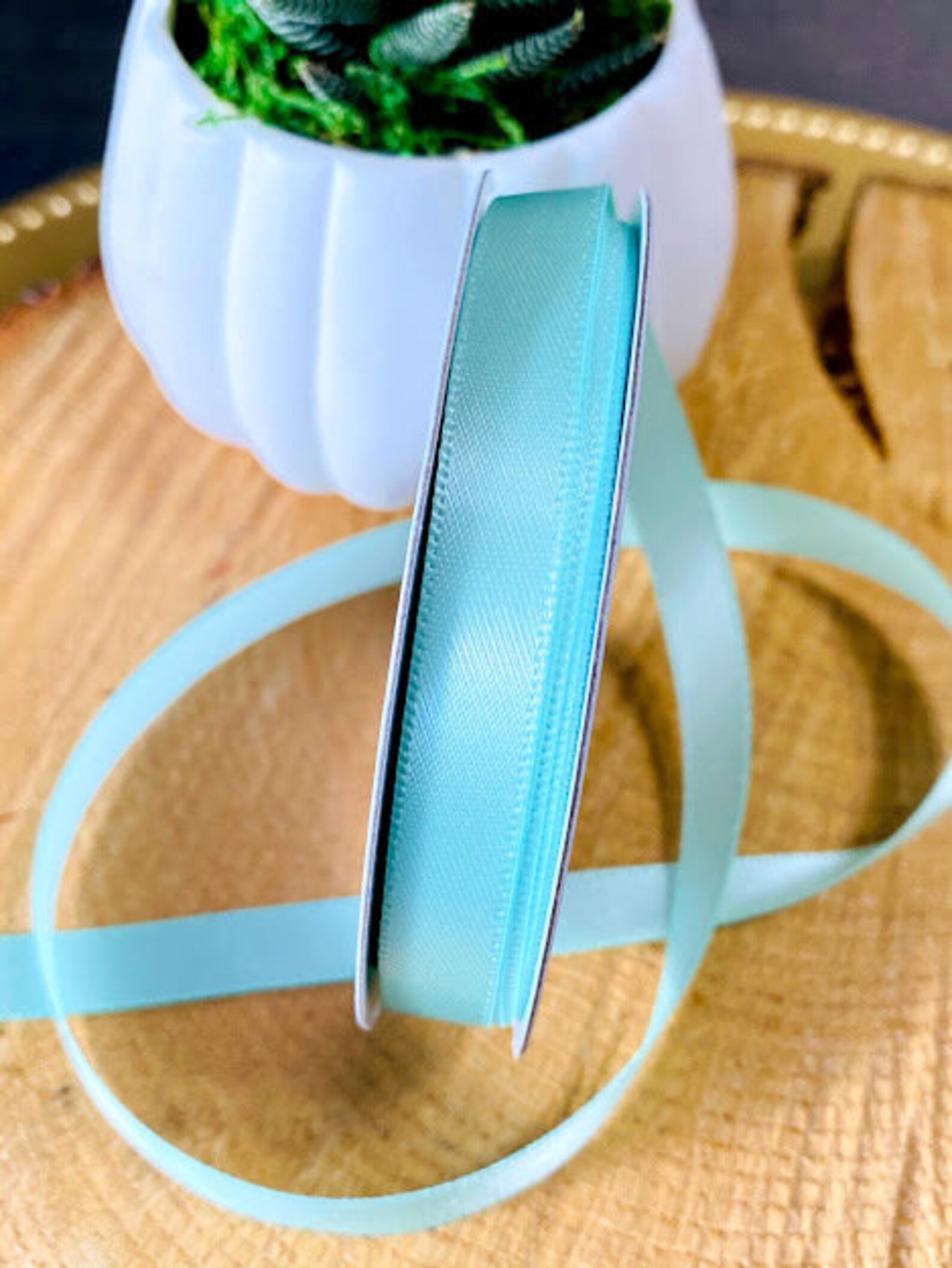 Mint Green Satin Ribbon 3/8 inch x 4 yards Craft Ribbon Etsy
