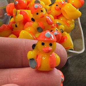 10 Construction Worker Ducks Mini Resin, Ducks, Cruise Ducks, Miniature Landscape Ducks, Jeep, Zen Garden, I Spy Trinkets, Hiding Ducks