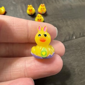 10 Easter Bunny Ducks in Eggshell Mini Resin, Easter Ducks, Cruise Ducks, Miniature Landscape Ducks, Jeep, Zen, I Spy Trinkets, Hiding Ducks