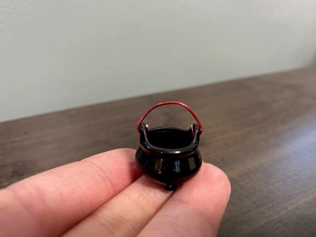 Mini Engine Cauldron Miniature Cauldron Red Handle,1:12 Scale,mini Witch Accessory,halloween ...