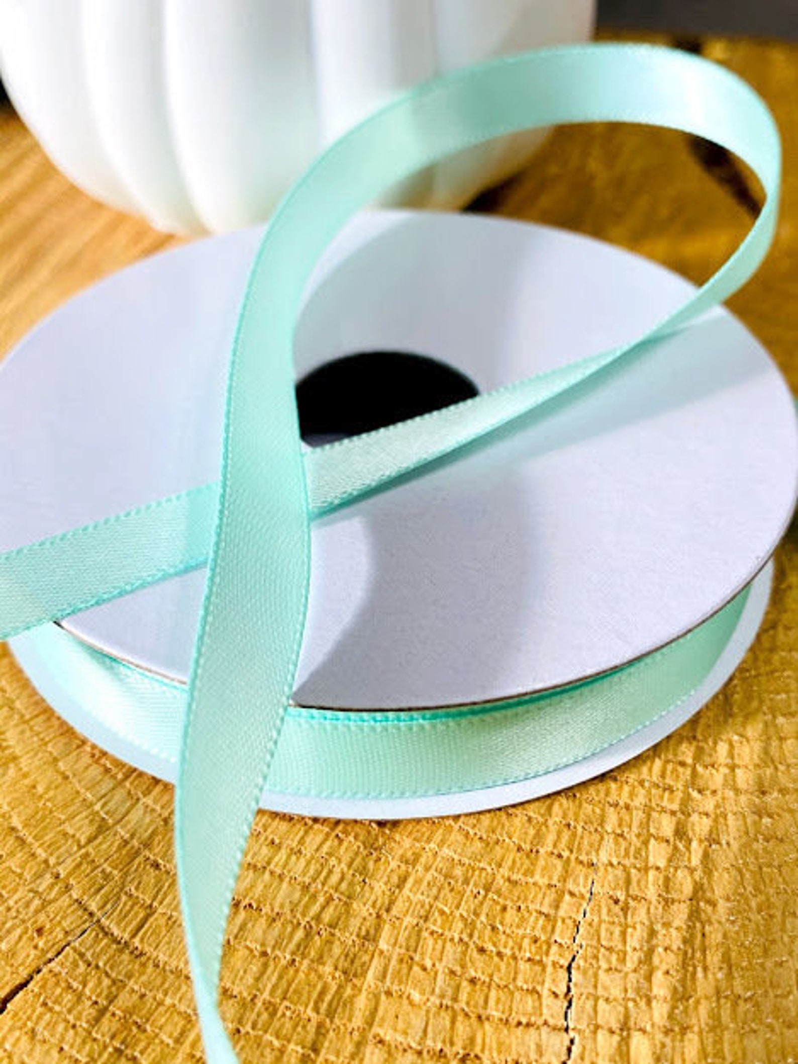 Mint Green Satin Ribbon 3/8 inch x 4 yards Craft Ribbon Etsy