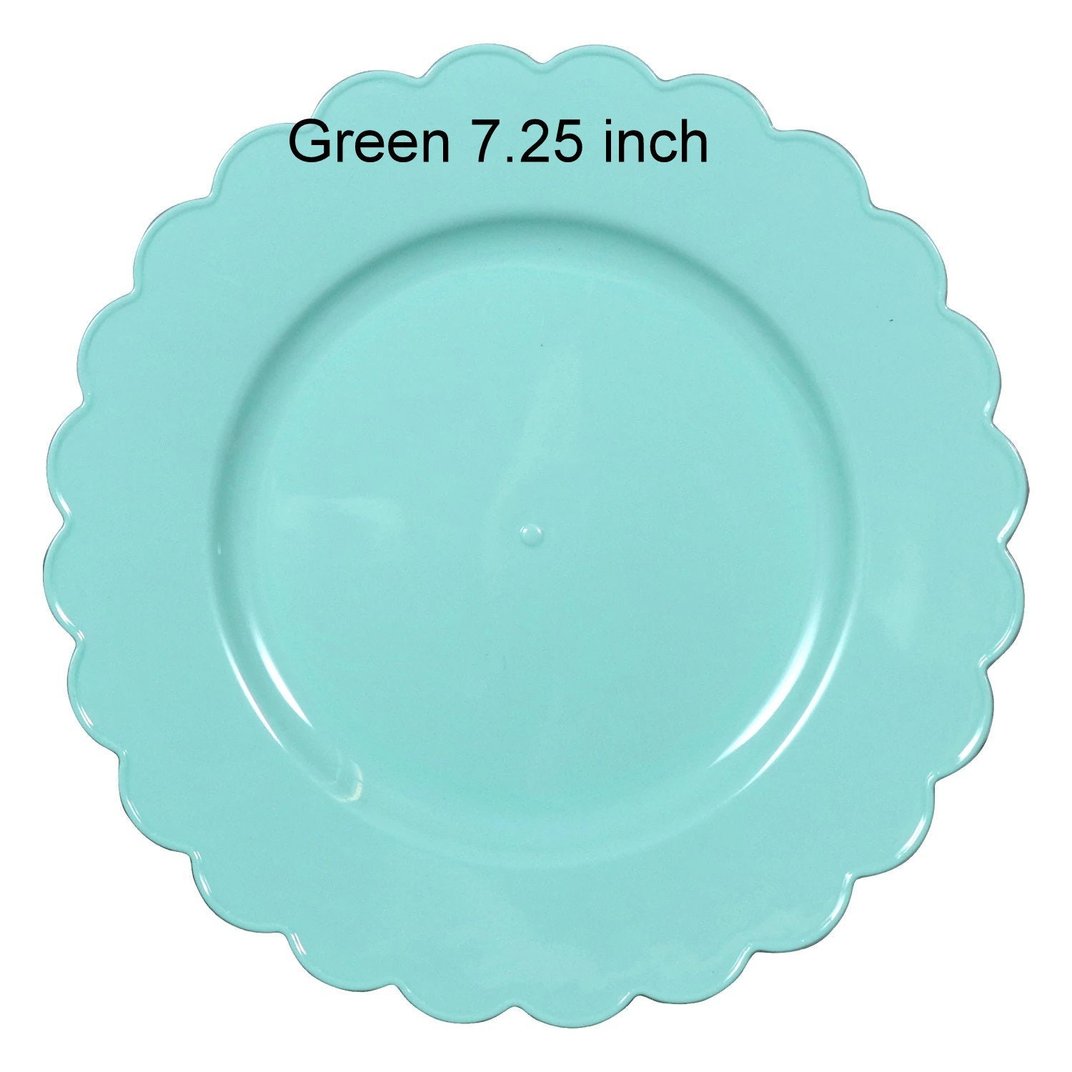 24 Plastic Dessert Plates Mint Green Round Scalloped 7.25 inch Etsy