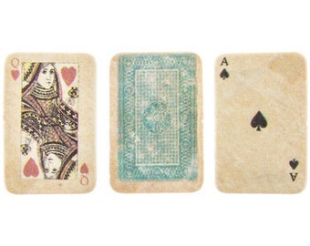 10 Miniature Playing Cards 10mm x 15mm, For Dollhouses, Barbie, Scrapbooking, Jewelry, Crafts Pieces, Dollhouse Miniatures