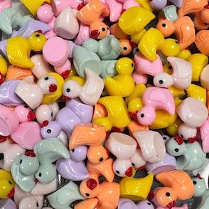 20 Spring Mix Mini Resin Ducks, Tiny Spring Ducks, Fairy Garden, Dollhouse, Trinkets, I Spy, Miniatures, Hiding Ducks, Jeep, Cruise Ducks