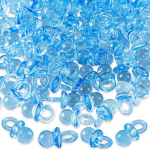 24 Mini Pacifiers Blue Baby Shower Favors, Sprinkle Shower Favors, Baby Shower Games, Slime Charms, Miniatures, I SPY, Trinkets