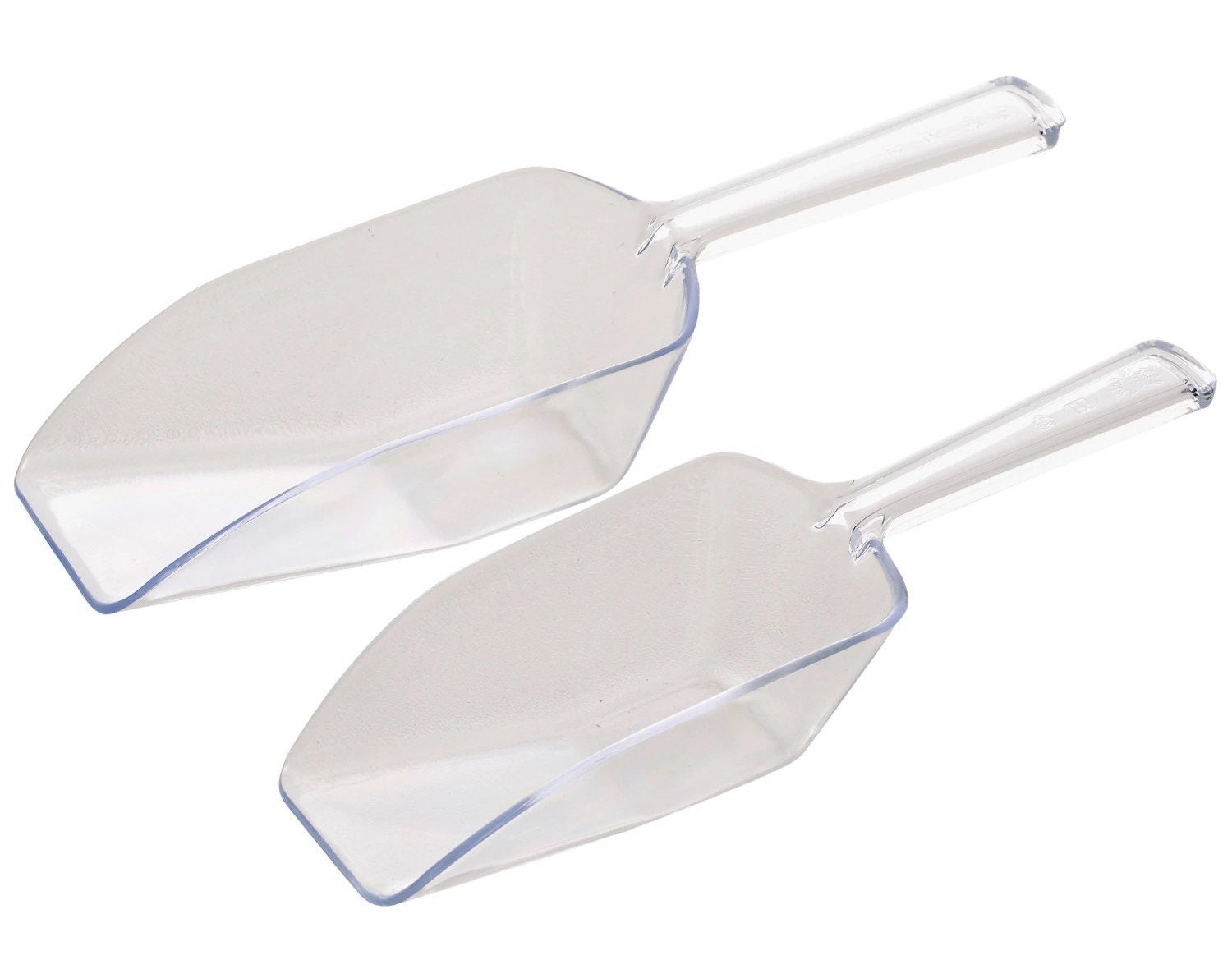 2 Clear Plastic Food Scoops 6.75in & 7.5in Wedding Table Etsy