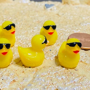 Miniature Ducks with Sunglasses, Fairy Garden Ducks, Dollhouse Miniature Rubber Ducks, Slime Charms, Kawaii Charms, JEEP Duck, Cruise Ducks