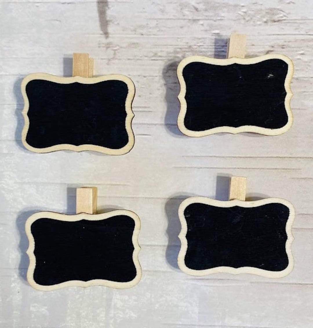 8 Mini Chalkboard Clips Favor Tags Wedding Tableware Etsy