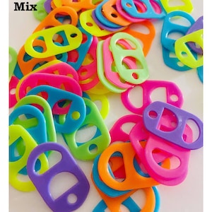 Plastic Soda Pop Tabs Jewelry Connectors | Party Favors | Kids Crafts |  Slime Charms | Jewelry Findings | Keychains | Sensory