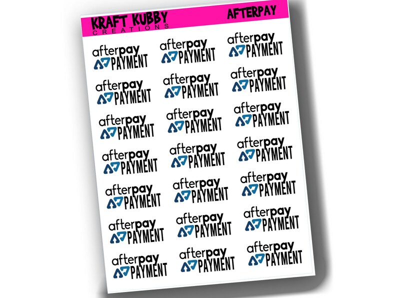 AFTERPAY Payment Stickers Icon Planner Stickers Planner Etsy