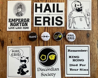 Discordian Button and Sticker set