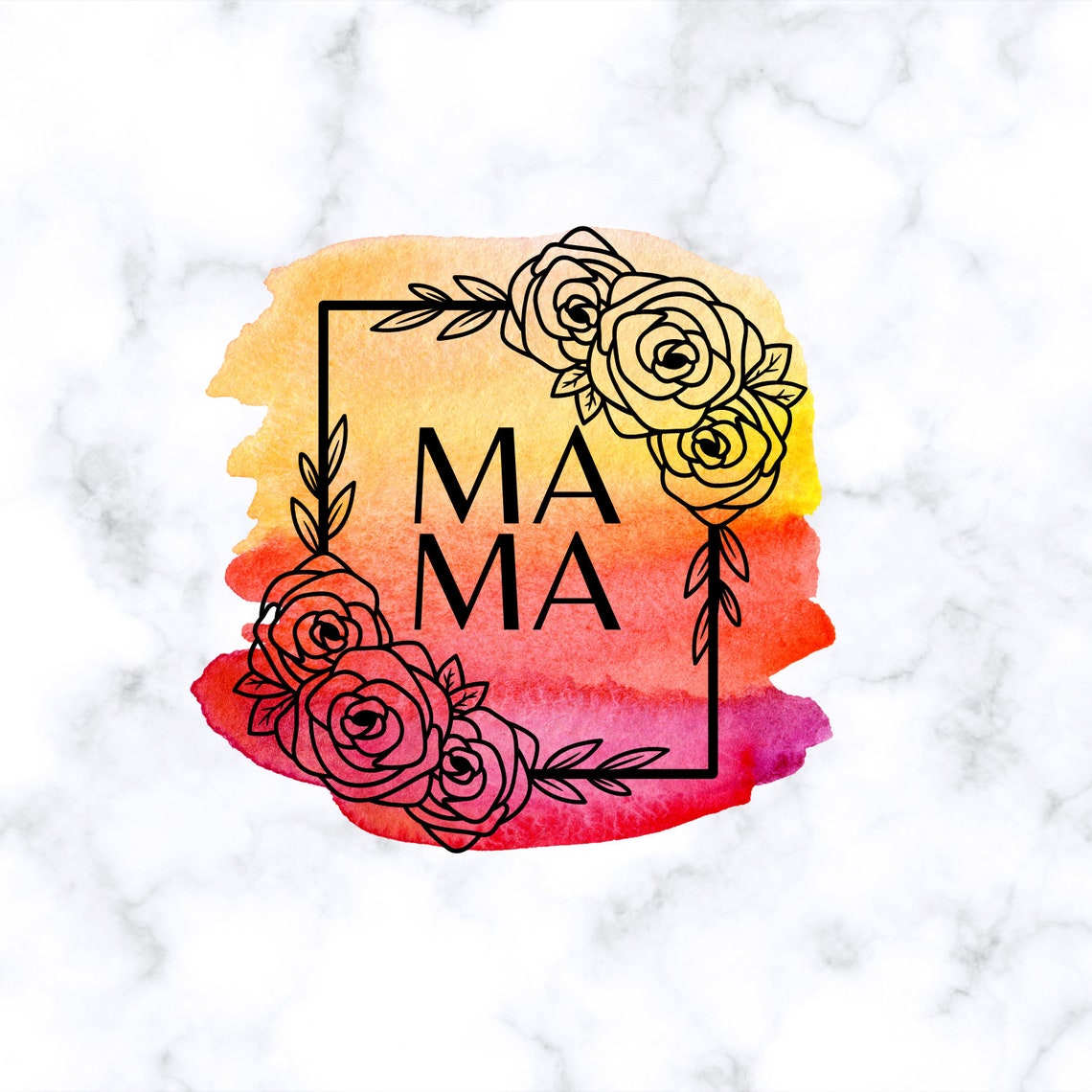 Mama Flower 3 Files SVG JPG PNG sublimation mom floral | Etsy