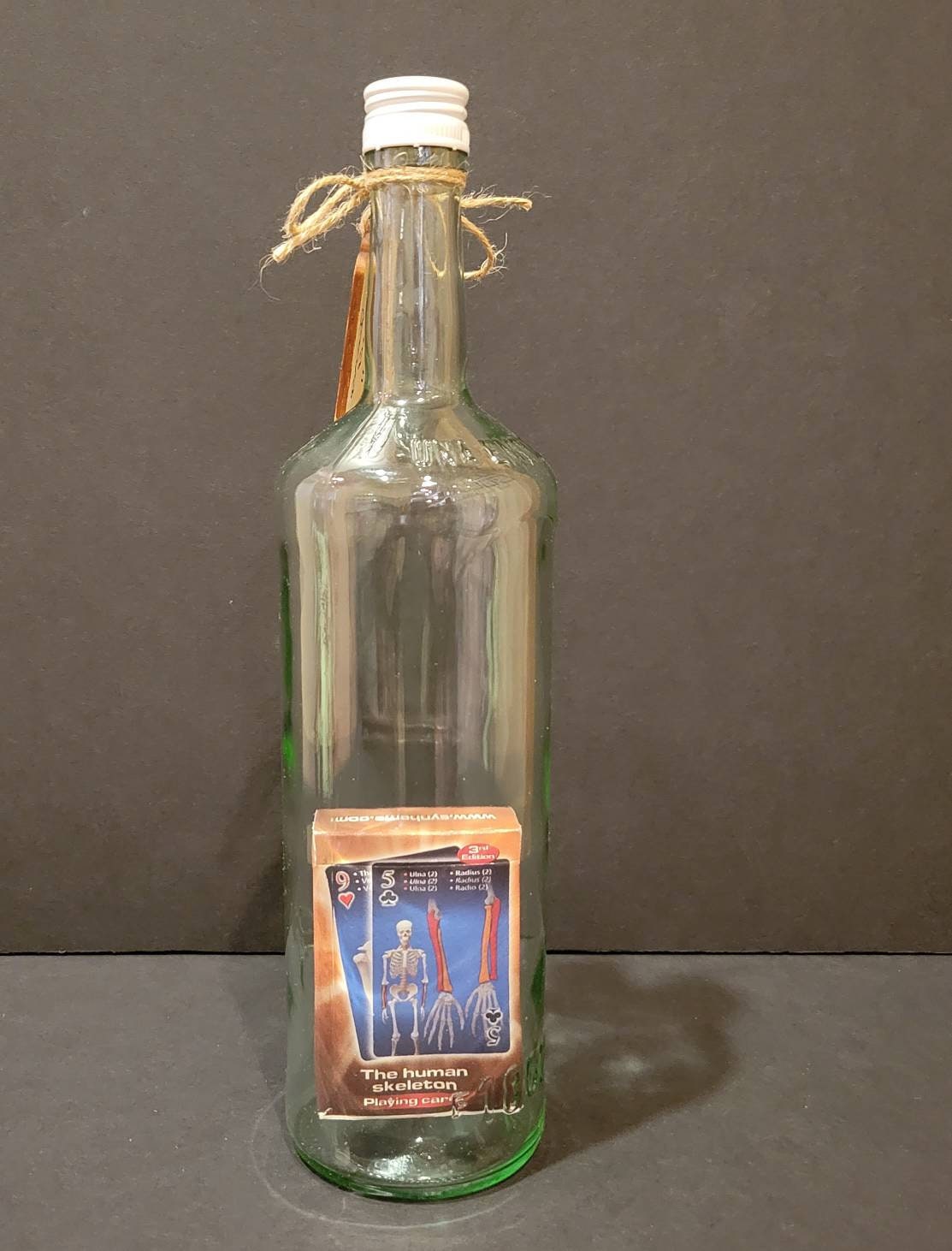 IMPOSSIBLE BOTTLE - "Human Skeleton" Playing Cards in a Bacardi Bottle, Puzzle