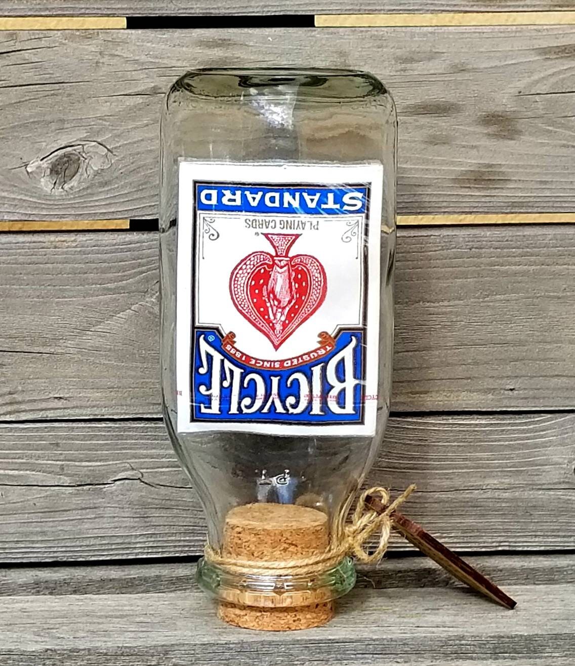 Impossible Bottle: Vintage Milk Bottle With Playing Cards in