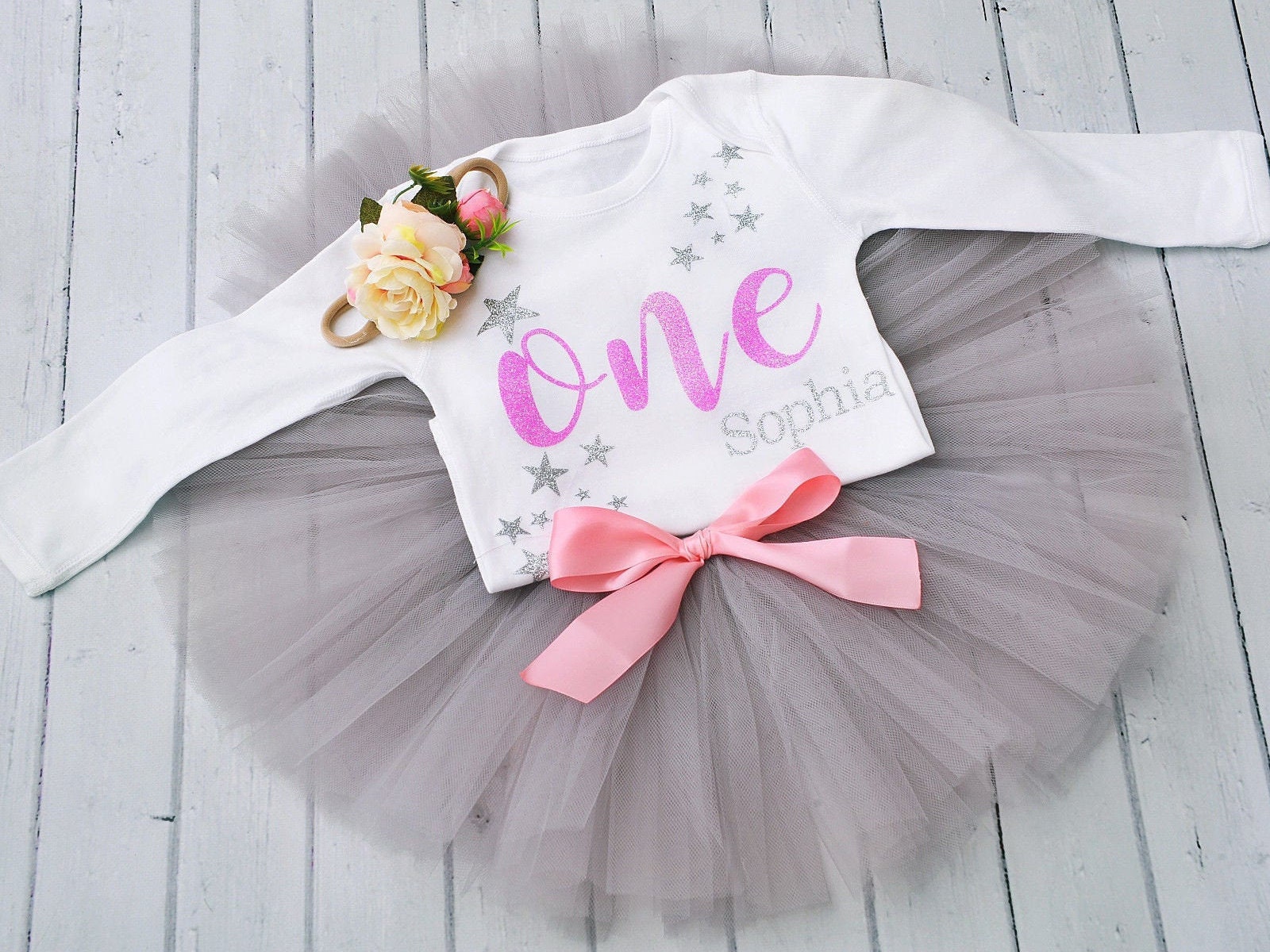 personalised 1st birthday outfit girl