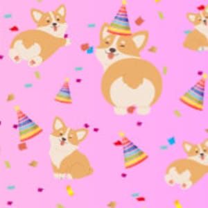 Corgi Birthday Printable Paper PDF JPG