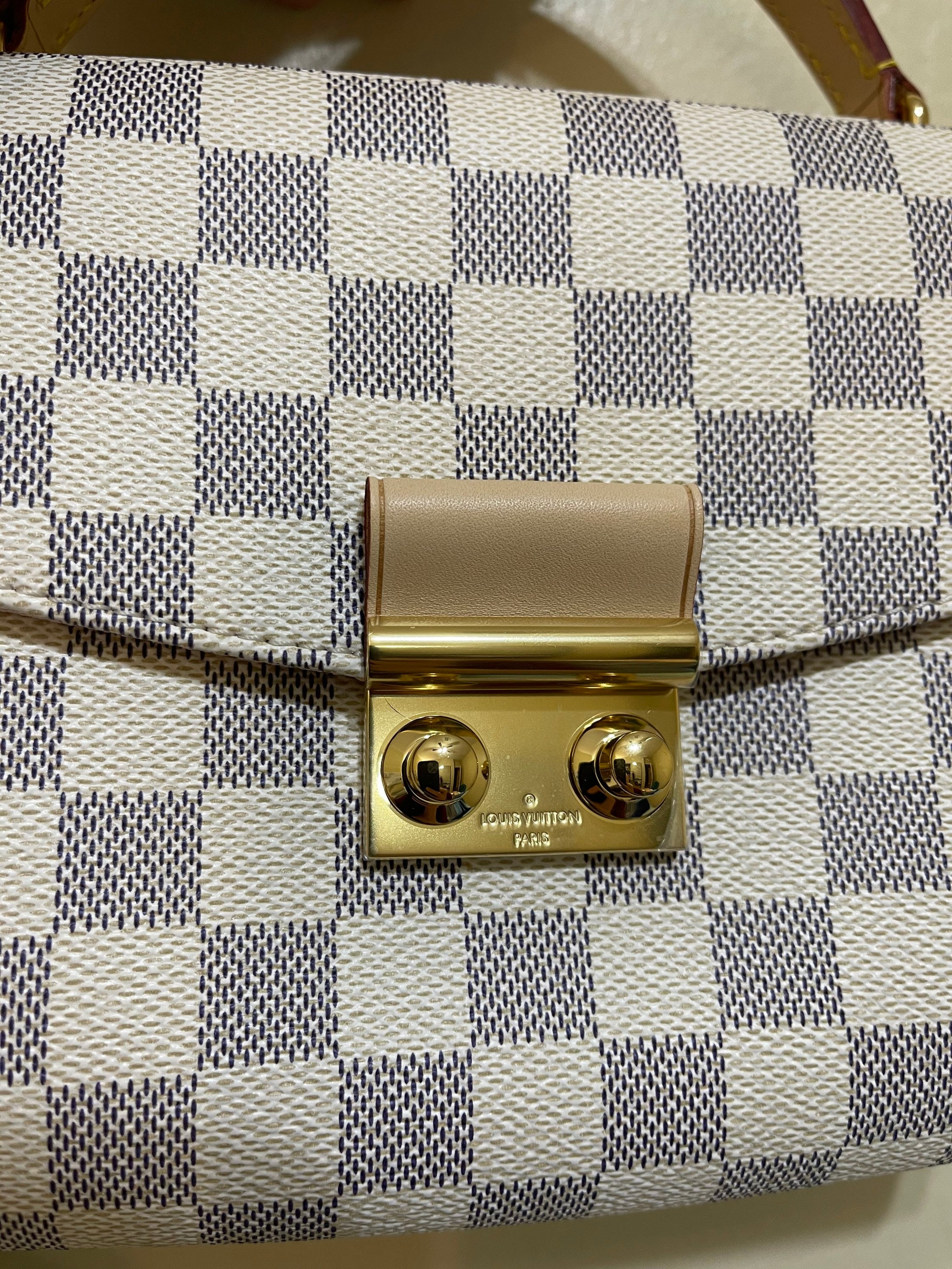 Louis Vuitton Authentic Damier Azure logo canvas Zippy mini crossbody bag  gold Multiple - $240 (81% Off Retail) - From Liv