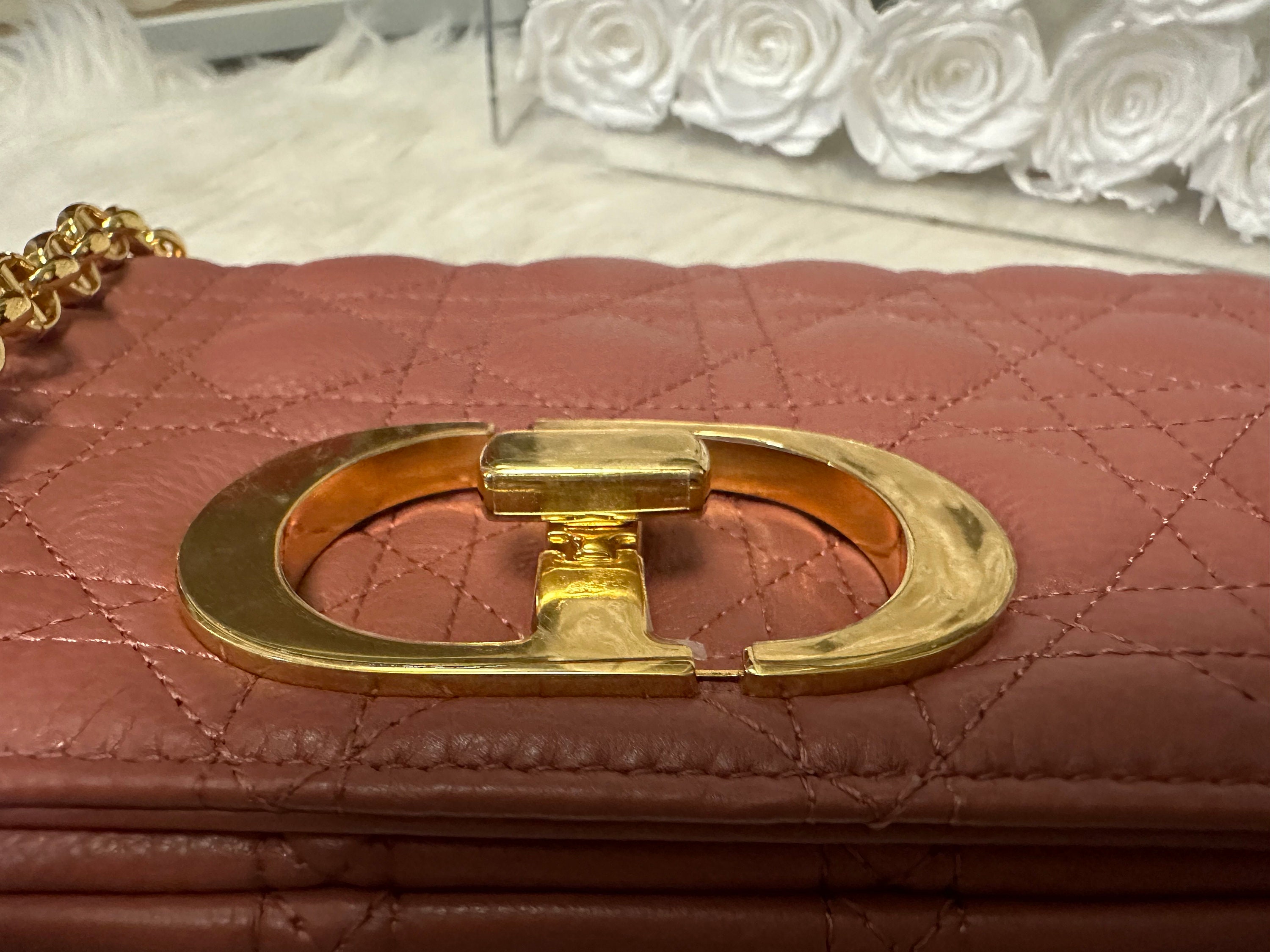 Authentic Christian Dior Chain Hand Bag Gold Hardware Black