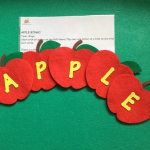 5 little apples / apple bingo felt story bundle