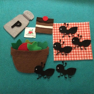 5 hungry ants felt story / bugs / teaching / circle time / insects / spring