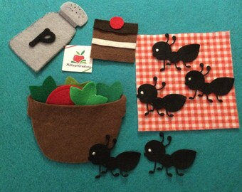 5 hungry ants felt story / bugs / teaching / circle time / insects / spring
