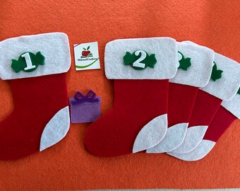 5 Christmas stockings - bonus hide and seek present guessing game