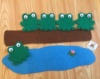 5 Little Speckled Frogs felt story