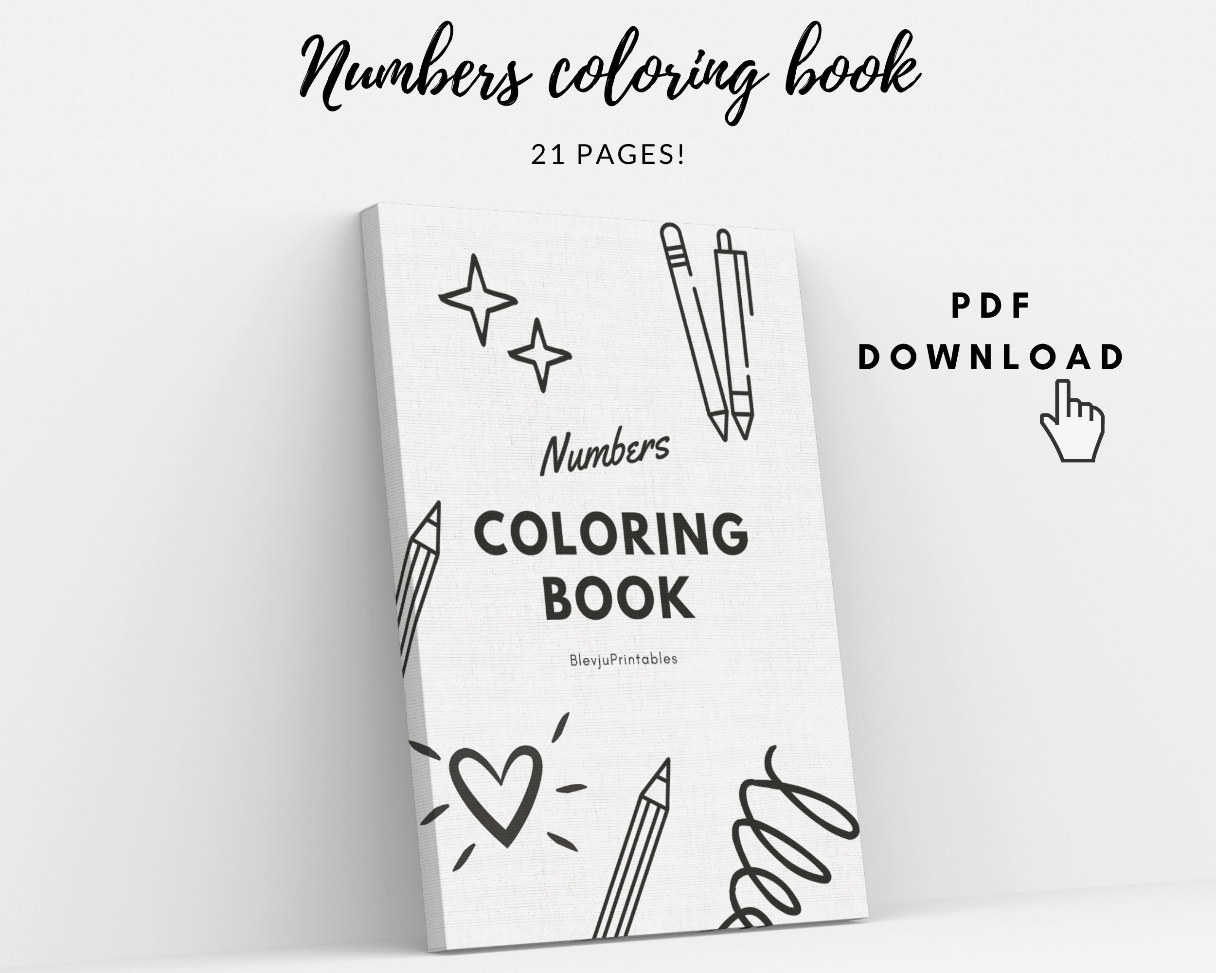 printable numbers coloring book numbers 1 20 etsy