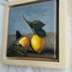 Lemon Oil Painting I Lemon Art Painting Artwork original oil painting I oil canvas art l painting Gift Birthday present image 4