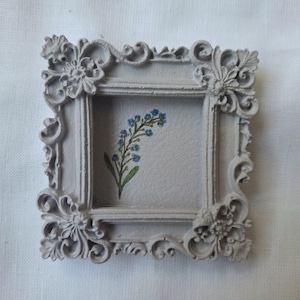 Originale piccolo nontiscordardimé, dipinto ad olio, minimalismo, fiore dipinto a mano, mini dipinto ad olio, arte murale, pezzo unico per la casa o come regalo