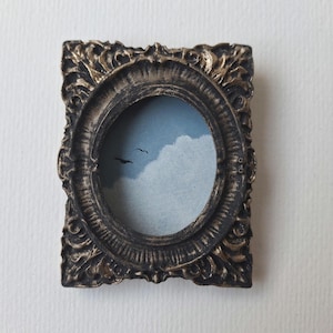 Dipinto a olio originale di piccole nuvole, cielo, uccelli dipinti a mano, mini dipinto a olio, arte murale, pezzo unico per la casa o come idea regalo