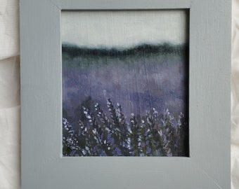 Landscape Oil Painting I Lavender Art | Field Artwork | original hand-painted lavender I oil canvas art l meadow painting | Gift