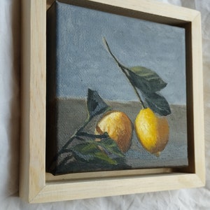 Lemon Oil Painting I Lemon Art Painting Artwork original oil painting I oil canvas art l painting Gift Birthday present image 5