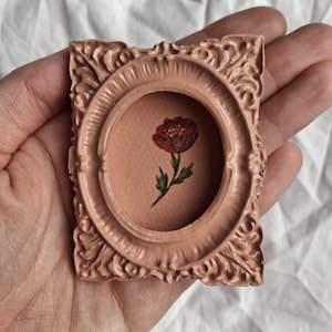 Dipinto a olio originale di piccoli fiori, bocciolo, pianta dipinta a mano, mini dipinto a olio, arte murale, pezzo unico per la casa o come idea regalo
