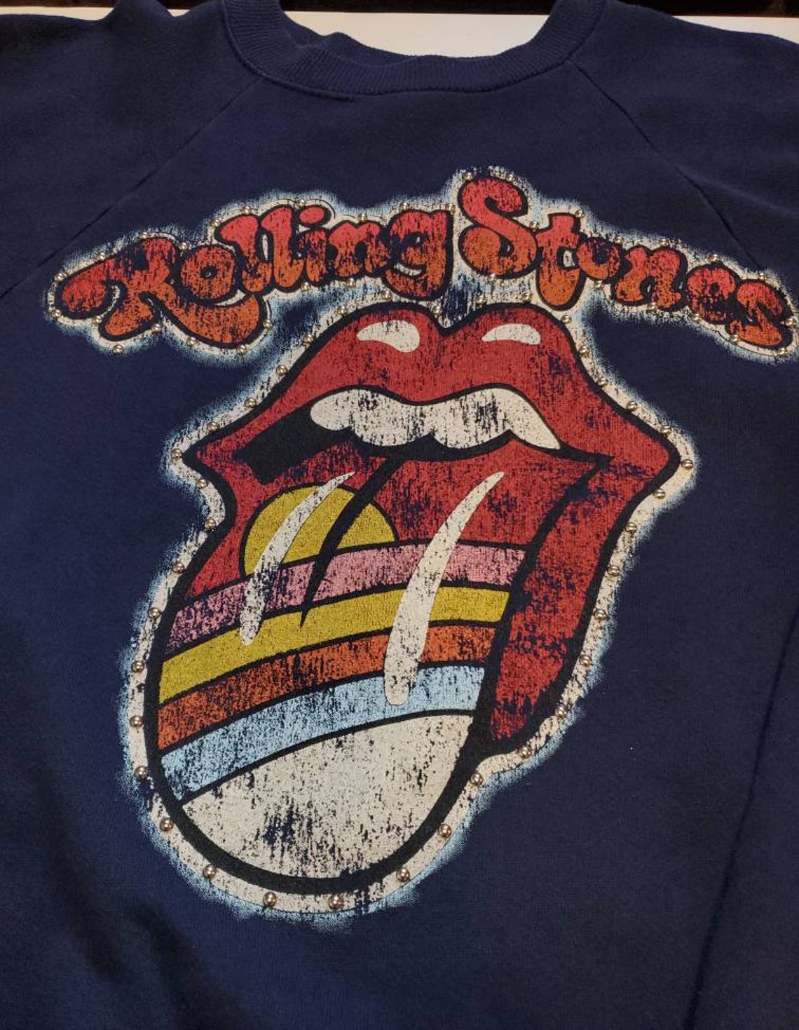 rolling stones tie dye crew neck