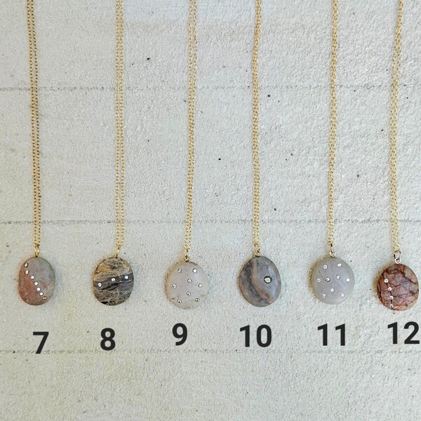 Mini Beach Stone Charm Necklace