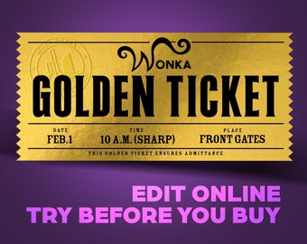 Wonka Golden Ticket Etsy