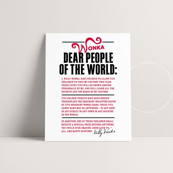 Editable Wonka Poster by Print Party Bee | Catch My Party