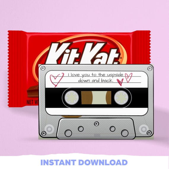 Stranger Things Valentine's Day Candy Bar Wrapper - KitKat Chocolate Labels - Printable Valentine's Day Gifts - INSTANT DOWNLOAD Il_570xn