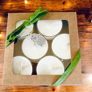 Tealights - Natural Soy Wax, Set of 6 Tealights, Choose Your Scent, Great Gift, Warm Ambience, Zen, Home Decor