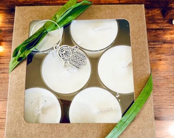 Scented Soy Wax Tealights - Set of 6, Aromatherapy Candles