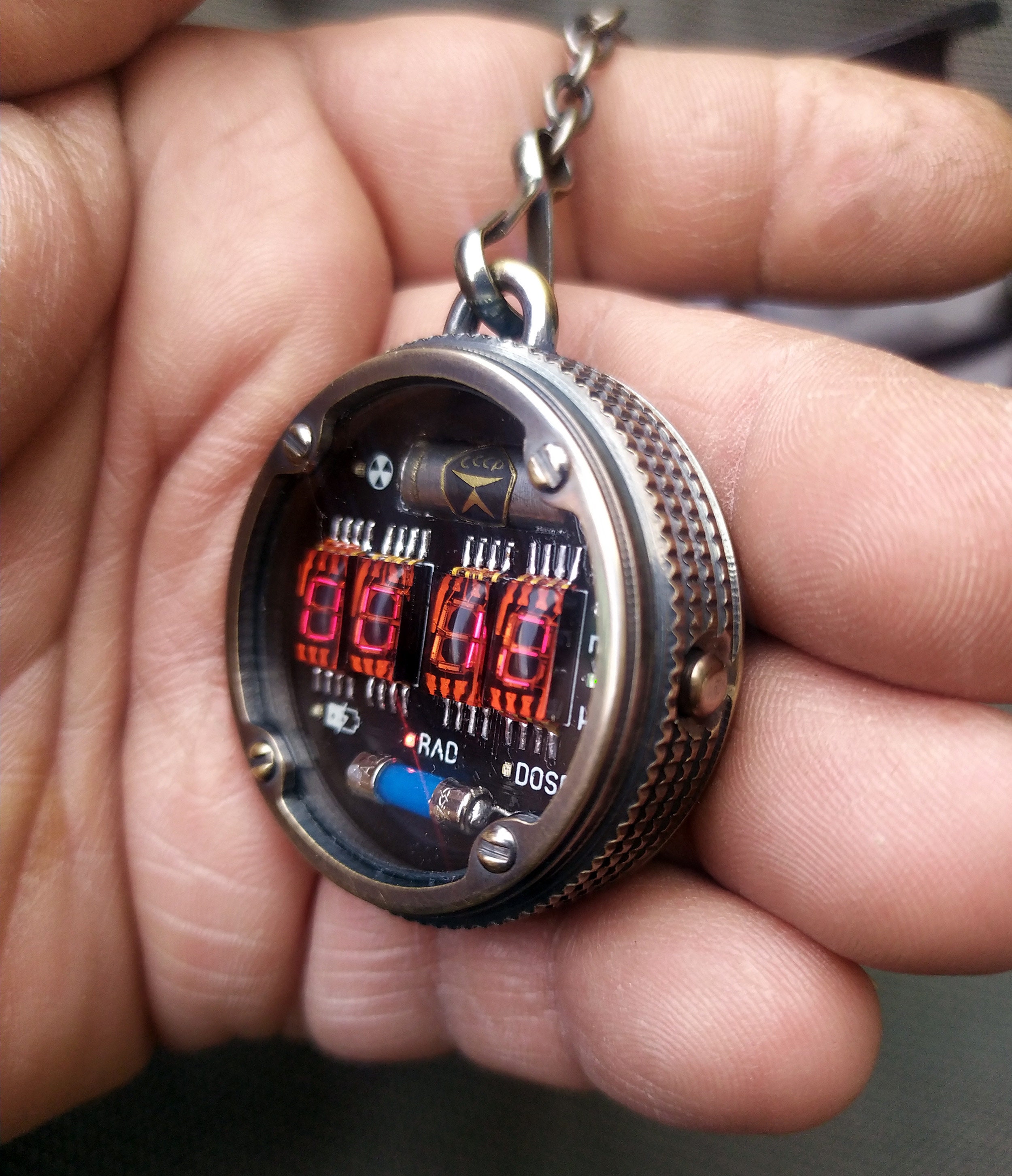 METRO 2033 styled LED pocket watch dosimeter | Etsy