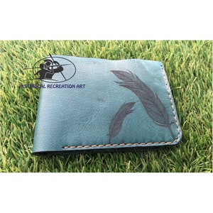 Cartera de cuero V-T / Cartera hecha a mano / Cartera personalizada / Regalo de boda / Regalo de cumpleaños /