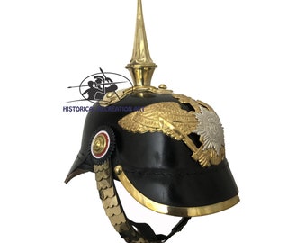 GERMAN Prussian PICKELHAUBE Helmet , Imperial Officer Spike Helmet Wearable for Adult | Summer Sale