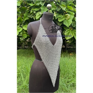 Fashionable Medieval Aluminium Butted 9 mm 16 Guage Chainmail Top For Women