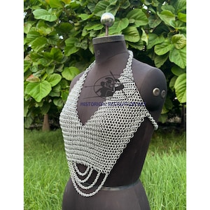 Fashionable Medieval Aluminium Butted 9 mm 16 Guage Chainmail Top For Women